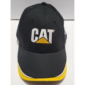 CAT Men’s Black Colorblock Logo Adjustable Baseball Cap Hat One Size